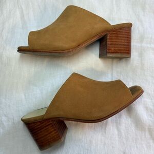 Nisolo Open Toe Paloma Heeled Nubuck Mule Sandal